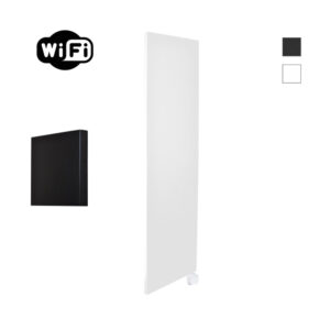 Sanicare Carini Denso elektrische Wifi radiator 180x40cm mat wit met thermostaat wit rechtsonder
