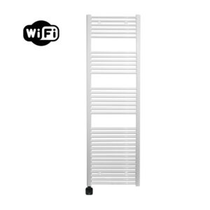 Sanicare Carini elektrische Wifi radiator 172x60cm wit met thermostaat zwart linksonder