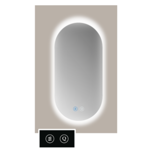 Sanicare Tutti ORTA ovale spiegel met verwarming, verlichting rondom en touch bediening 40x80cm