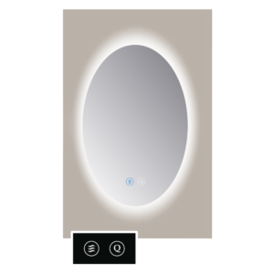 Sanicare Tutti SOAT ovale spiegel met verwarming, verlichting rondom en touch bediening 70x100cm