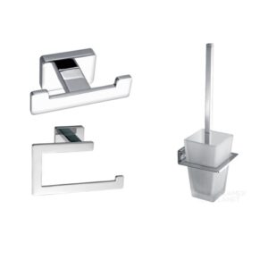 Toiletaccessoireset vierkant Chroom