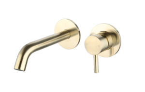 Wastafelmengkraan inbouw met box Goud Geborsteld