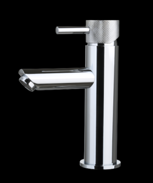Wastafelmengkraan Mia Chroom met geribbelde knop
