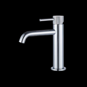 Wastafelmengkraan Slimline Chroom met geribbelde knop